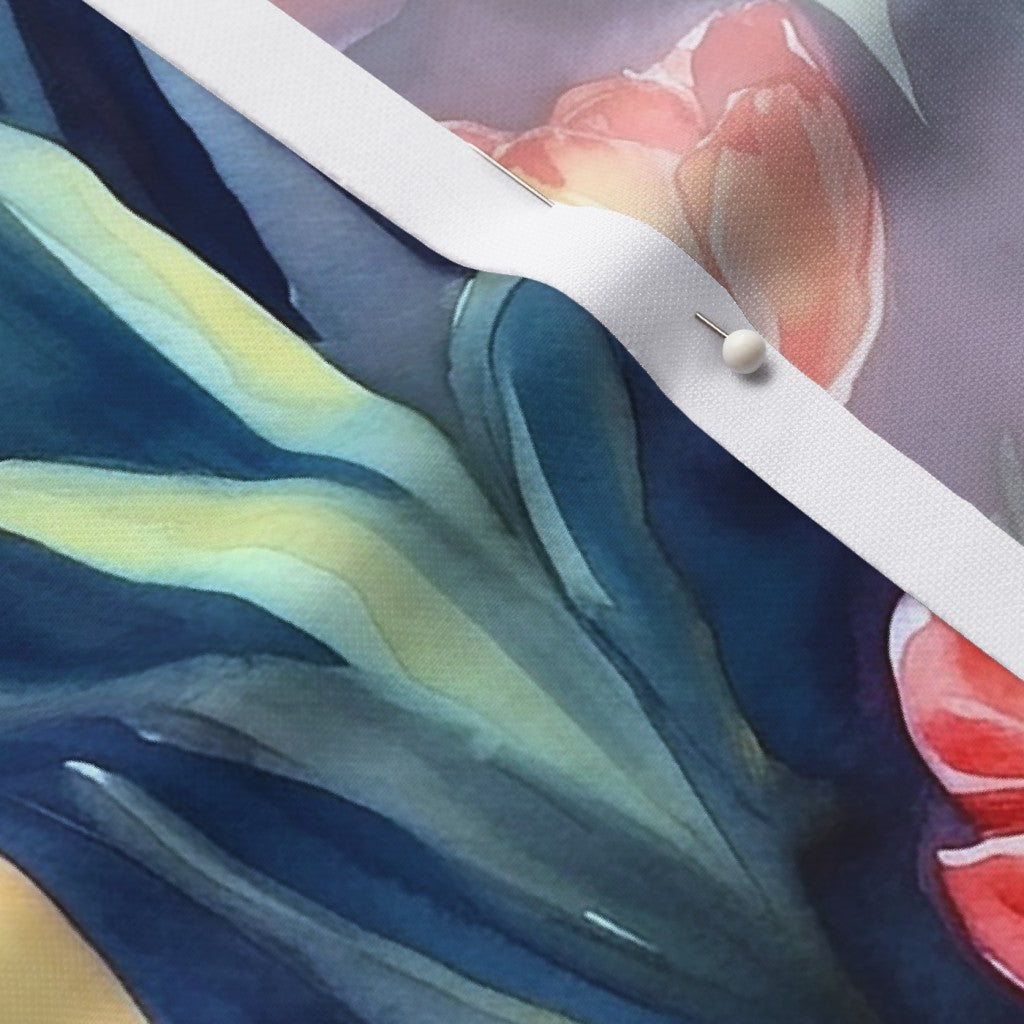 Abstract Reverie Watercolor Tulips Performance Piqué Printed Fabric by Studio Ten Design