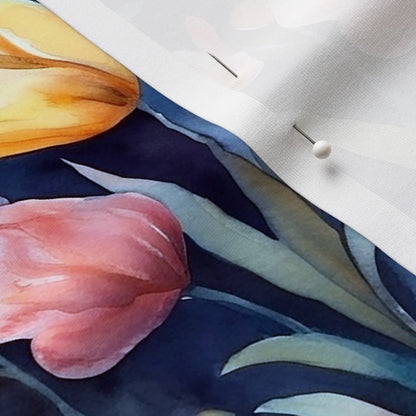Abstract Reverie Watercolor Tulips Sport Lycra Printed Fabric by Studio Ten Design