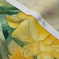 Sunshine Serenade Watercolor Daffodils Perennial Sateen Grand Printed Fabric by Studio Ten Design