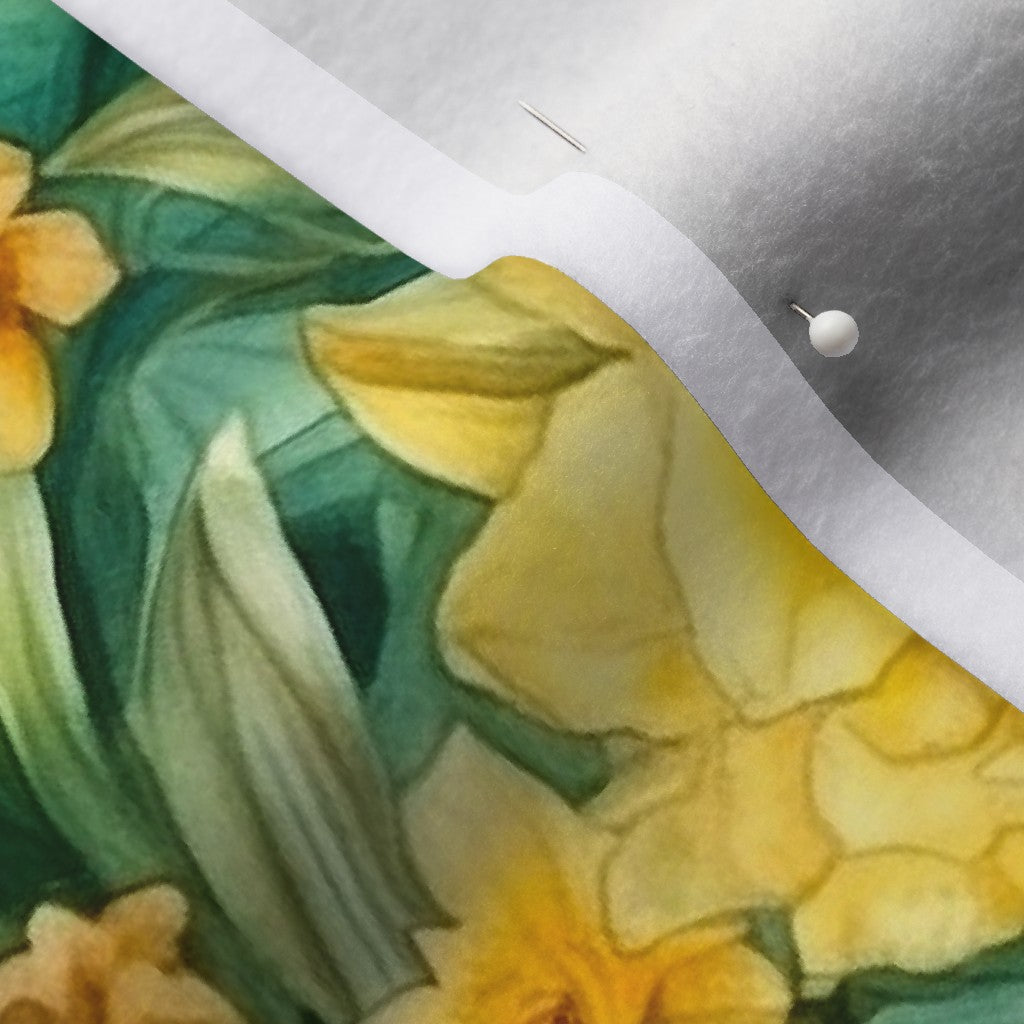 Sunshine Serenade Watercolor Daffodils Polartec® Fleece Printed Fabric by Studio Ten Design