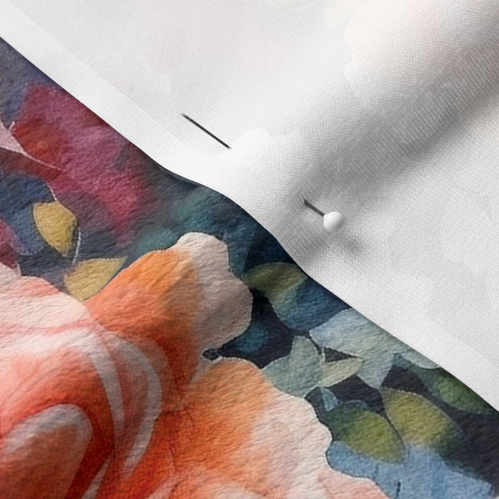 Watercolor Roses (Dark) Minky Printed Fabric by Studio Ten Design