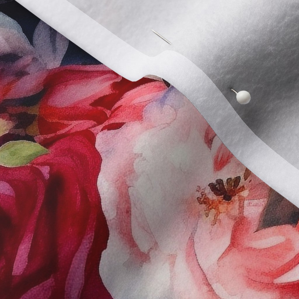 Watercolor Roses (Dark) Polartec® Fleece Printed Fabric by Studio Ten Design