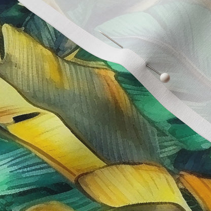 Watercolor Banana Leaves (Dark) Petal Signature Cotton Printed Fabric by Studio Ten Design