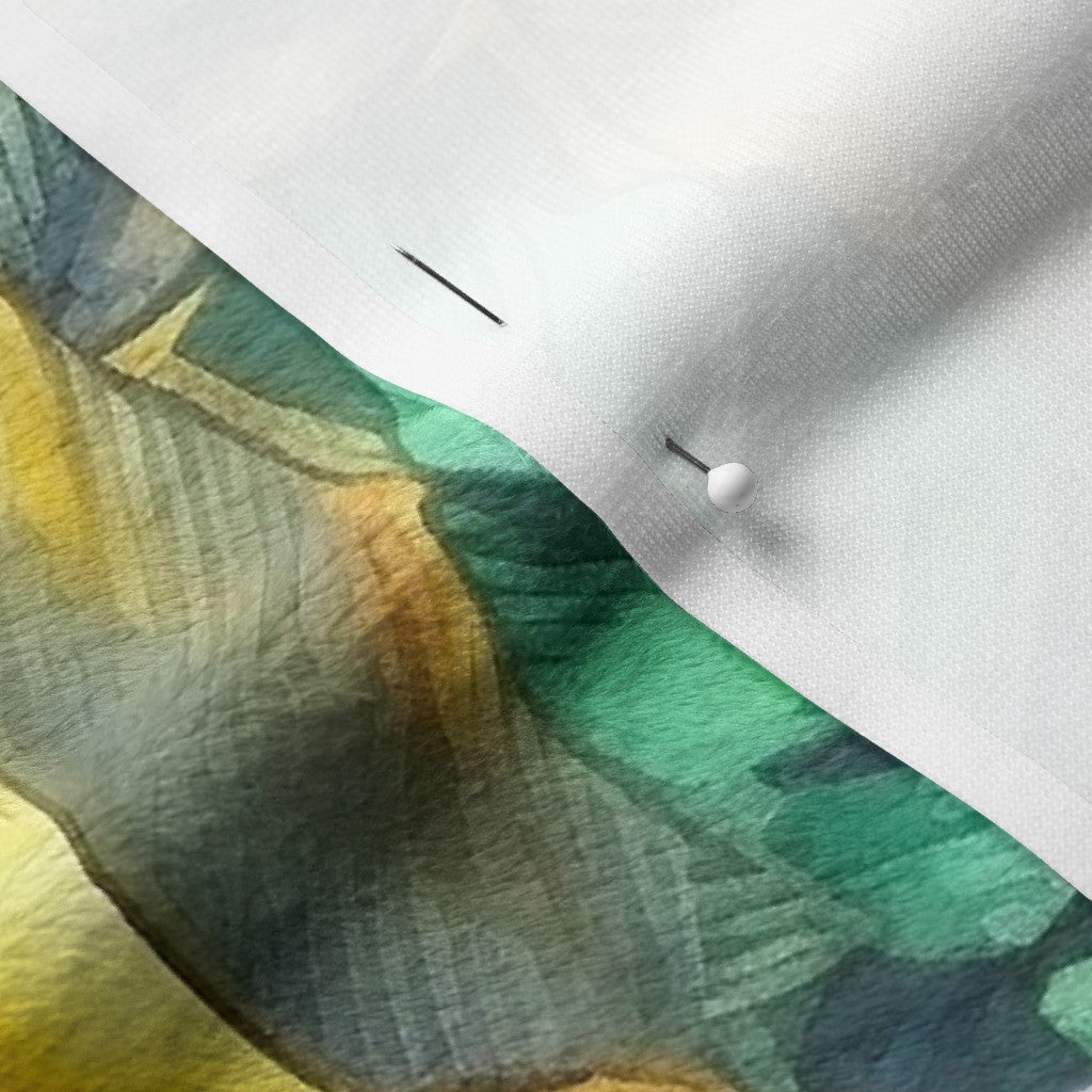 Watercolor Banana Leaves (Dark) Minky Printed Fabric by Studio Ten Design