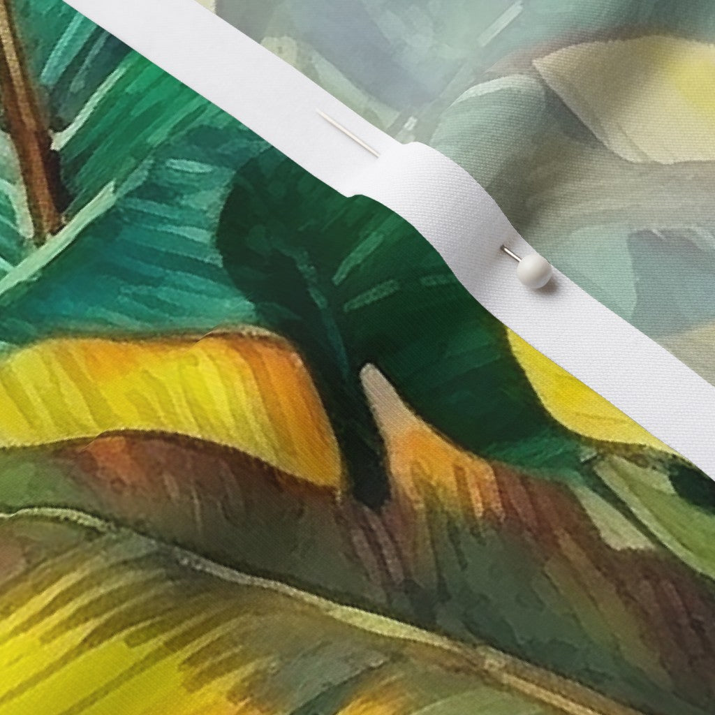 Watercolor Banana Leaves (Dark) Modern Jersey Printed Fabric by Studio Ten Design