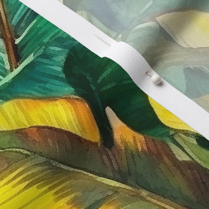 Watercolor Banana Leaves (Dark) Modern Jersey Printed Fabric by Studio Ten Design