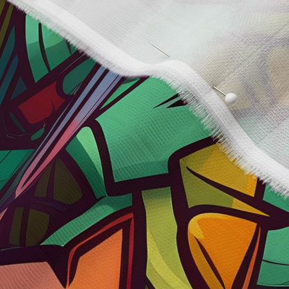 Graffiti Wildstyle (Vivid) Organic Sweet Pea Gauze Printed Fabric by Studio Ten Design