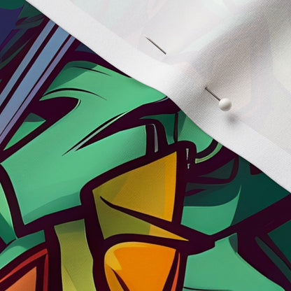 Graffiti Wildstyle (Vivid) Sport Lycra Printed Fabric by Studio Ten Design