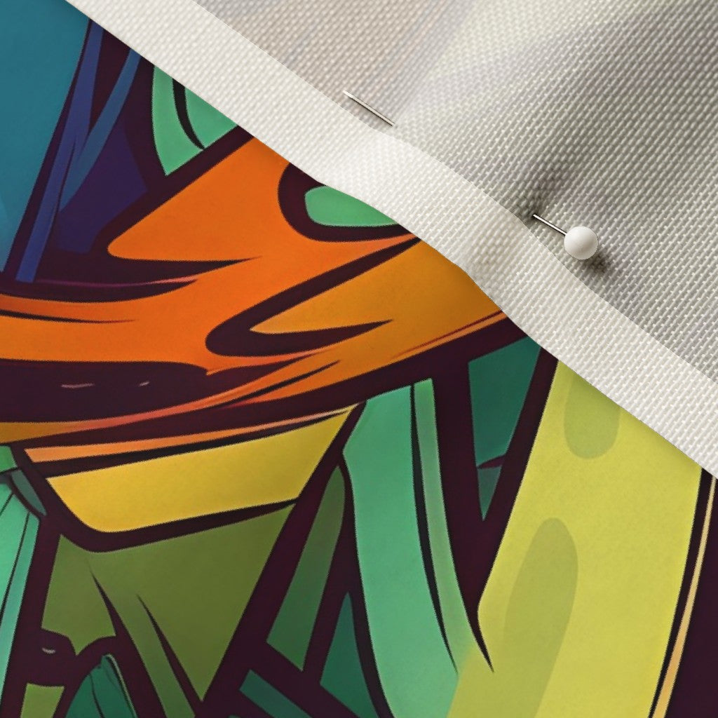 Graffiti Wildstyle (Vivid) Celosia Velvet Printed Fabric by Studio Ten Design