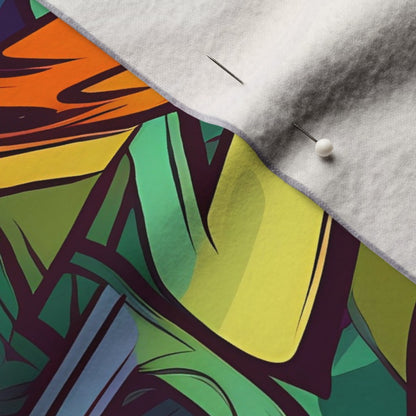 Graffiti Wildstyle (Vivid) Performance Velvet Printed Fabric by Studio Ten Design