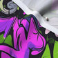 Graffiti Wildstyle (Green, Pink & Purple) Cotton Spandex Jersey Printed Fabric by Studio Ten Design