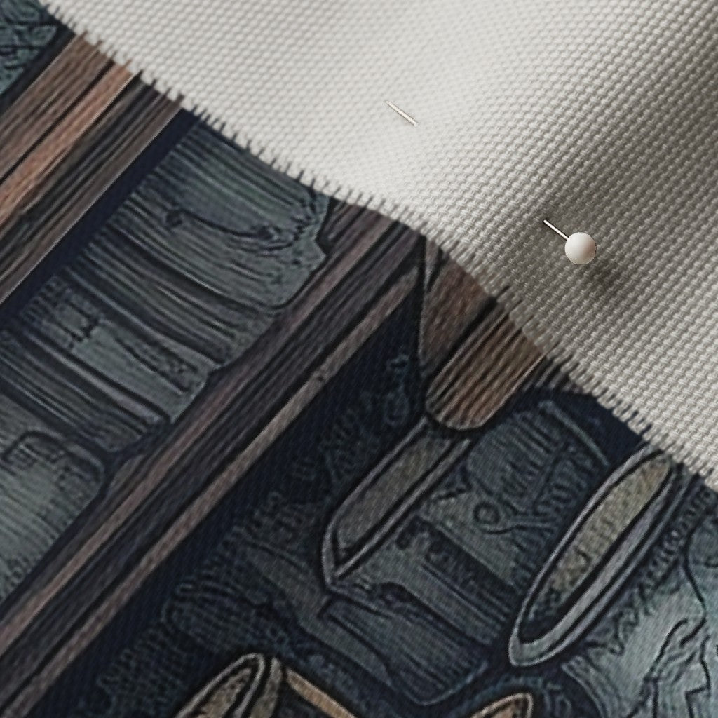 The Alchemist's Cabinet Cypress Cotton Canvas Printed Fabric by Studio Ten Design