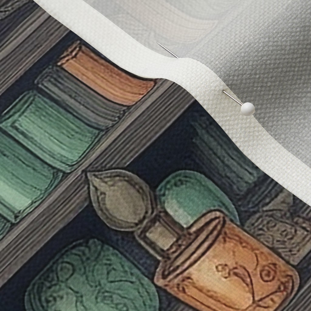The Alchemist's Cabinet (3) Performance Linen Printed Fabric by Studio Ten Design