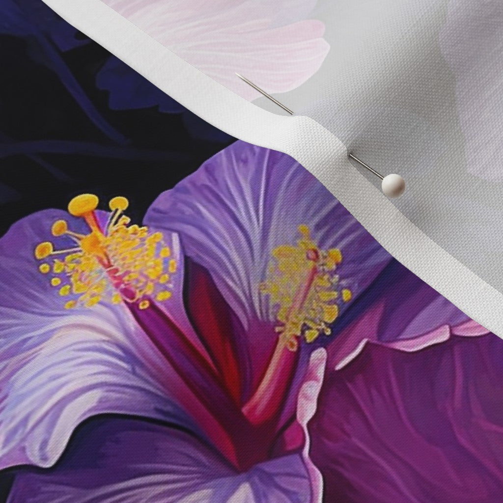 Watercolor Hibiscus (Dark II) Petal Signature Cotton Printed Fabric by Studio Ten Design