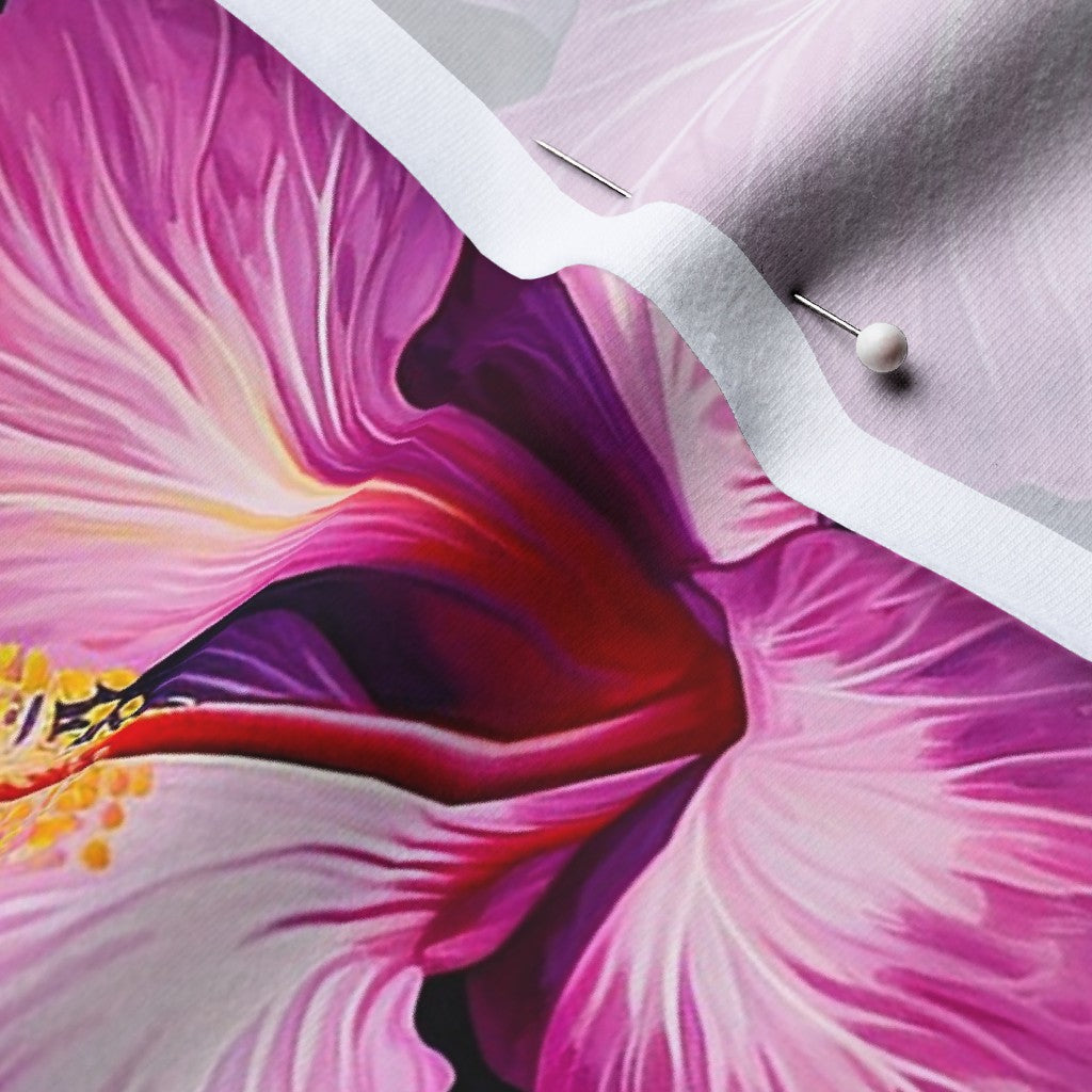 Watercolor Hibiscus (Dark II) Cotton Spandex Jersey Printed Fabric by Studio Ten Design
