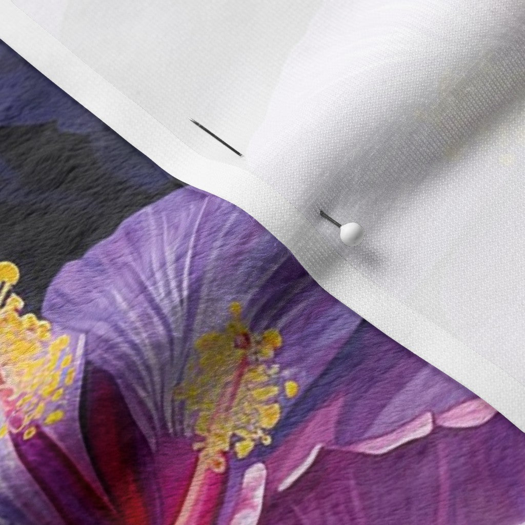 Watercolor Hibiscus (Dark II) Minky Printed Fabric by Studio Ten Design