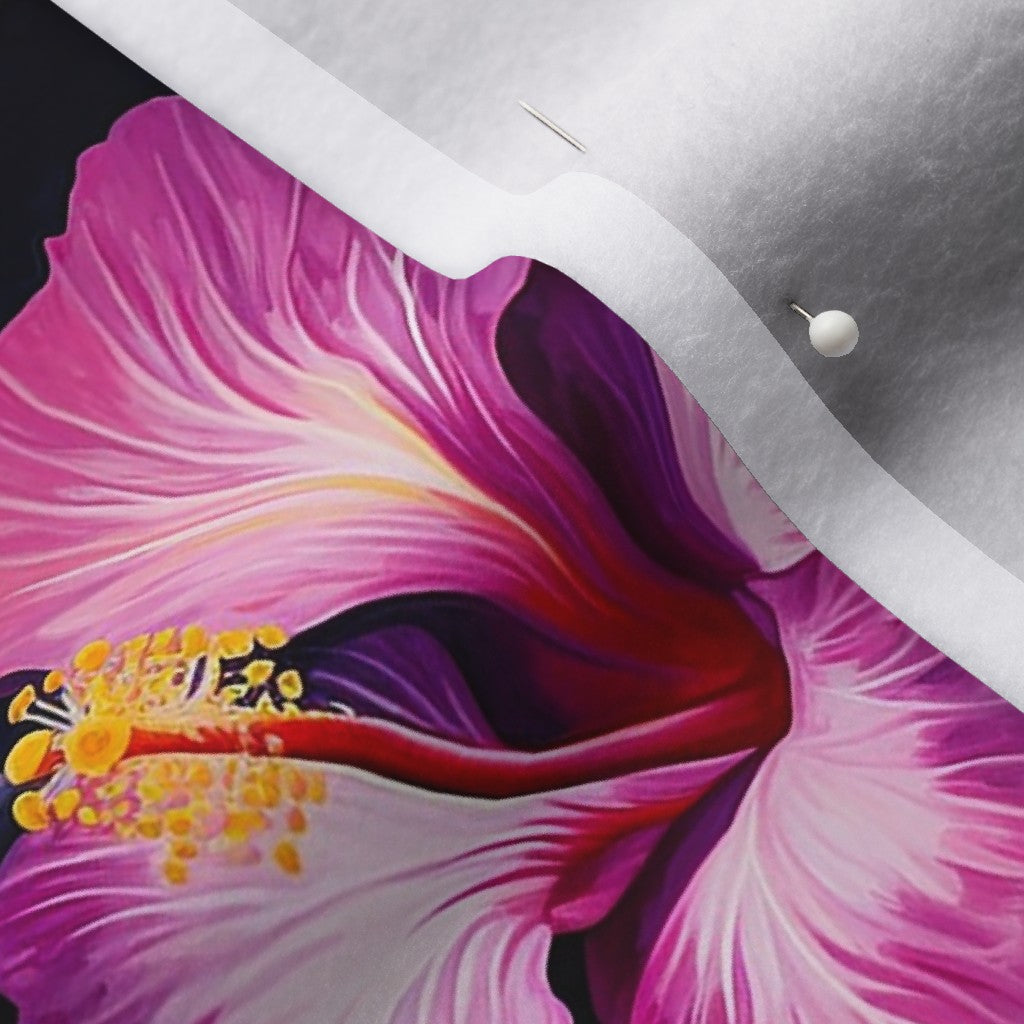 Watercolor Hibiscus (Dark II) Polartec® Fleece Printed Fabric by Studio Ten Design