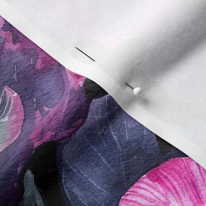 Watercolor Hibiscus (Dark III) Minky Printed Fabric by Studio Ten Design