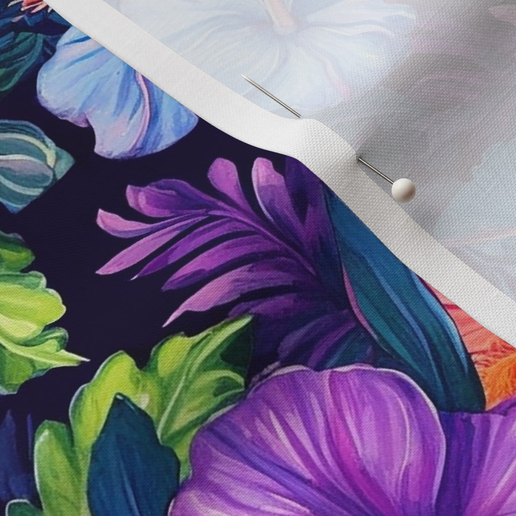 Watercolor Hibiscus (Dark IV) Petal Signature Cotton Printed Fabric by Studio Ten Design