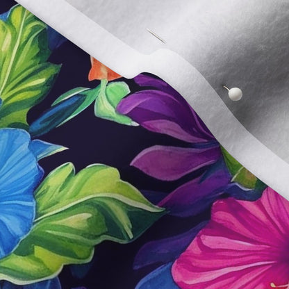 Watercolor Hibiscus (Dark IV) Polartec® Fleece Printed Fabric by Studio Ten Design