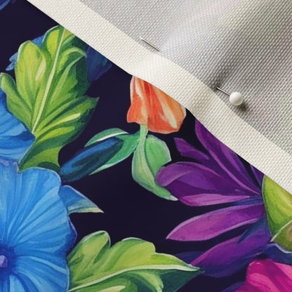 Watercolor Hibiscus (Dark IV) Celosia Velvet Printed Fabric by Studio Ten Design