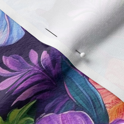 Watercolor Hibiscus (Dark IV) Minky Printed Fabric by Studio Ten Design