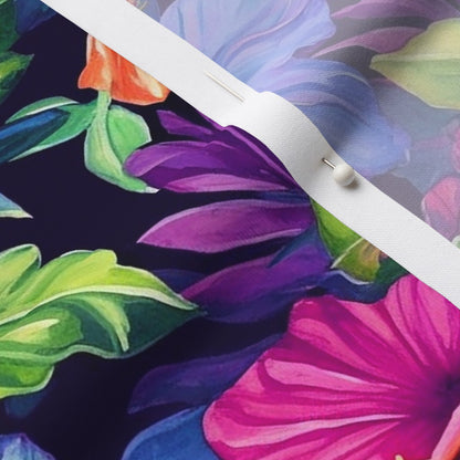 Watercolor Hibiscus (Dark IV) Modern Jersey Printed Fabric by Studio Ten Design