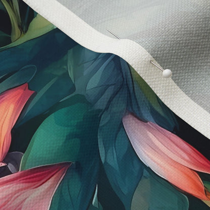 Tropical Jungle (Dark 2) Performance Linen Printed Fabric by Studio Ten Design