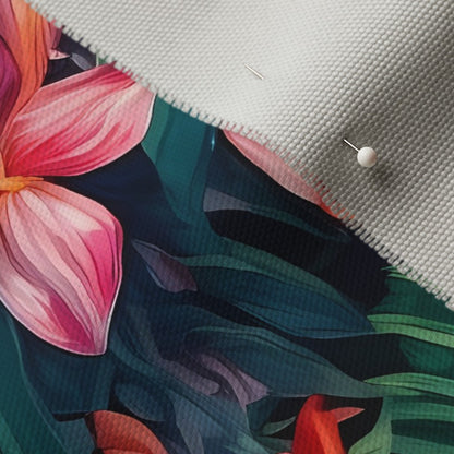 Tropical Jungle (Dark 2) Cypress Cotton Canvas Printed Fabric by Studio Ten Design