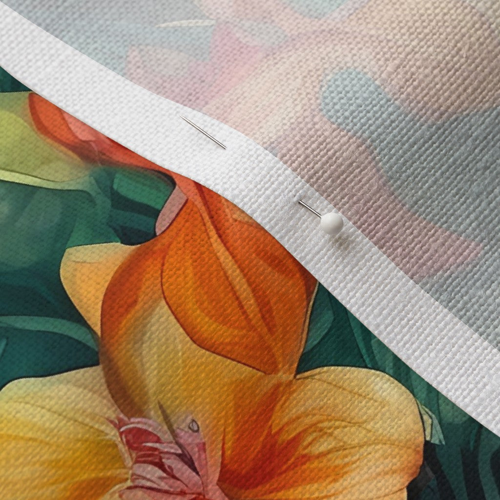 Tropical Jungle (Dark 2) Belgian Linen™ Printed Fabric by Studio Ten Design