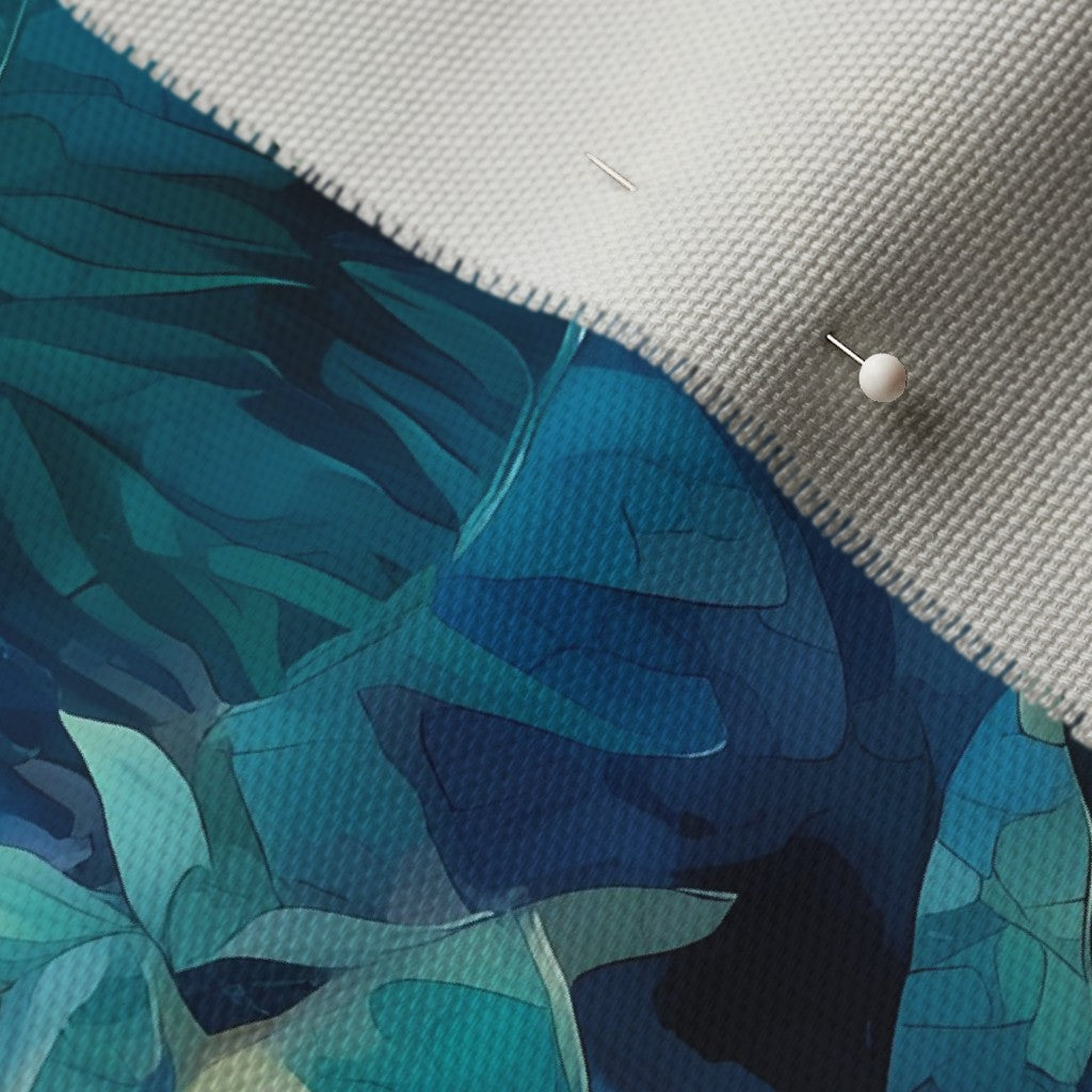 Tropical Jungle (Night 1) Cypress Cotton Canvas Printed Fabric by Studio Ten Design