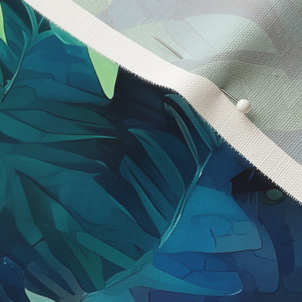 Tropical Jungle (Night 1) Linen Cotton Canvas Printed Fabric by Studio Ten Design