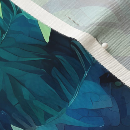 Tropical Jungle (Night 1) Linen Cotton Canvas Printed Fabric by Studio Ten Design