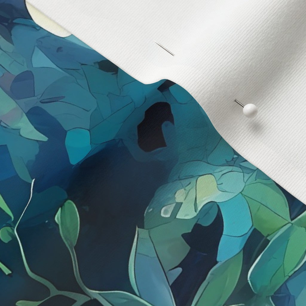 Tropical Jungle (Night 1) Organic Cotton Knit Printed Fabric by Studio Ten Design