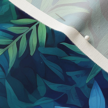 Tropical Jungle (Night 2) Linen Cotton Canvas Printed Fabric by Studio Ten Design