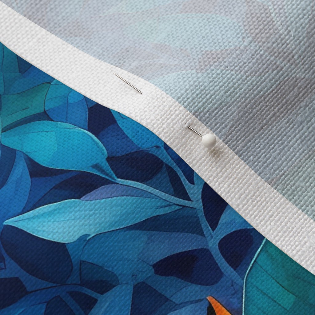 Tropical Jungle (Night 2) Belgian Linen™ Printed Fabric by Studio Ten Design