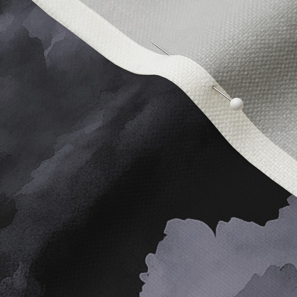 Watercolor Thunderclouds Performance Linen Printed Fabric by Studio Ten Design