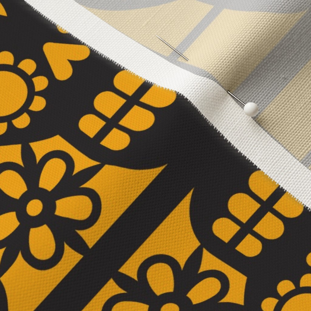 Dia de los Muertos Papel Picado Linen Cotton Canvas Printed Fabric by Studio Ten Design