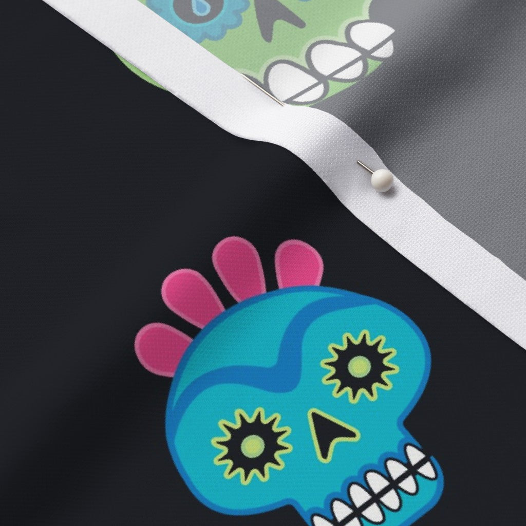 Dia de los Muertos (Graphite) Performance Piqué Printed Fabric by Studio Ten Design