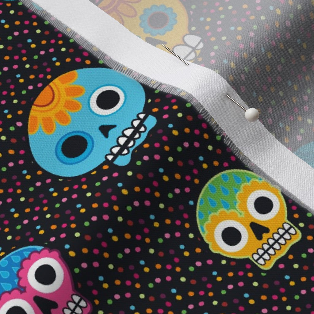 Dia de los Muertos (Ditsy) Organic Cotton Sateen Printed Fabric by Studio Ten Design