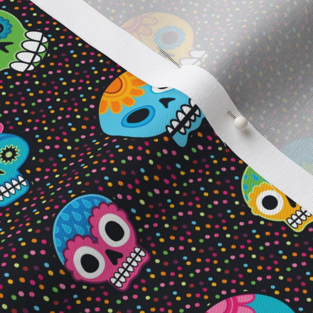 Dia de los Muertos (Ditsy) Lightweight Cotton Twill Printed Fabric by Studio Ten Design