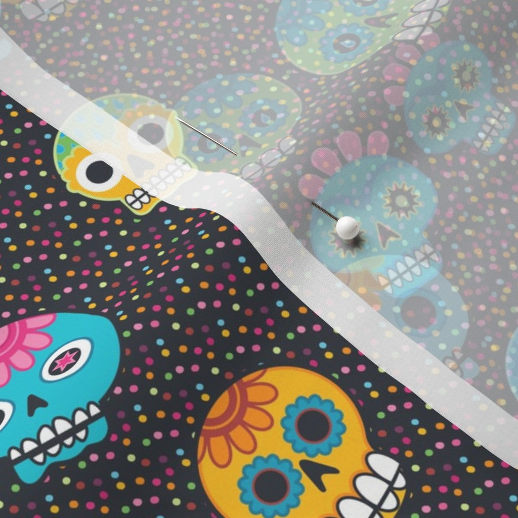 Dia de los Muertos (Ditsy) Chiffon Printed Fabric by Studio Ten Design