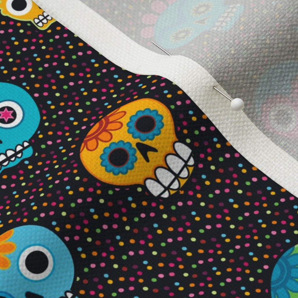 Dia de los Muertos (Ditsy) Performance Linen Printed Fabric by Studio Ten Design