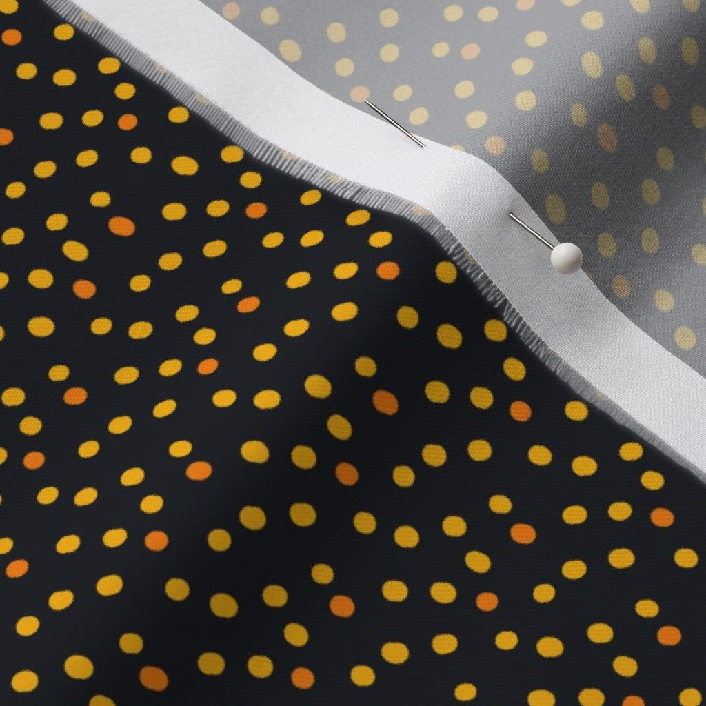 Ditsy Dots (Yellow) Organic Cotton Sateen Printed Fabric by Studio Ten Design