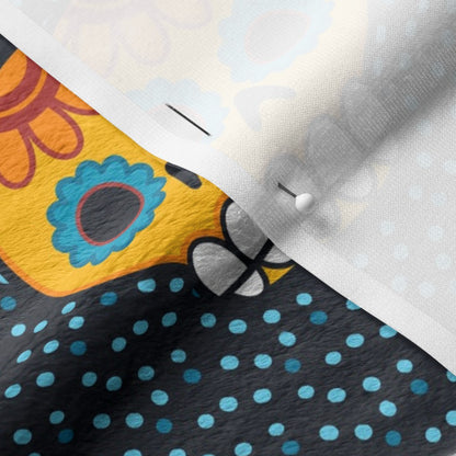 Dia de los Muertos (Blue) Minky Printed Fabric by Studio Ten Design