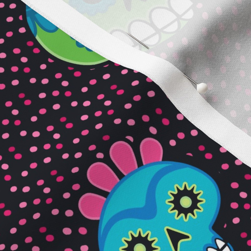 Dia de los Muertos (Pink) Longleaf Sateen Grand Printed Fabric by Studio Ten Design