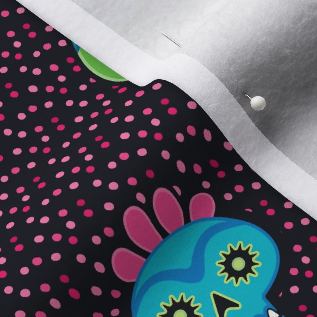 Dia de los Muertos (Pink) Polartec® Fleece Printed Fabric by Studio Ten Design
