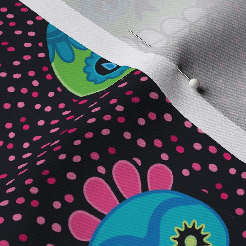 Dia de los Muertos (Pink) Dogwood Denim Printed Fabric by Studio Ten Design