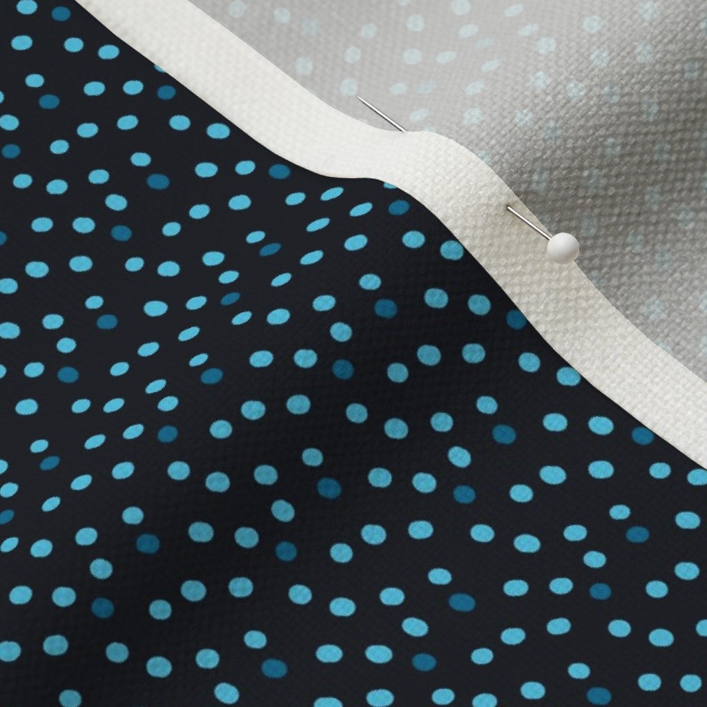 Ditsy Dots (Blue) Performance Linen Printed Fabric by Studio Ten Design