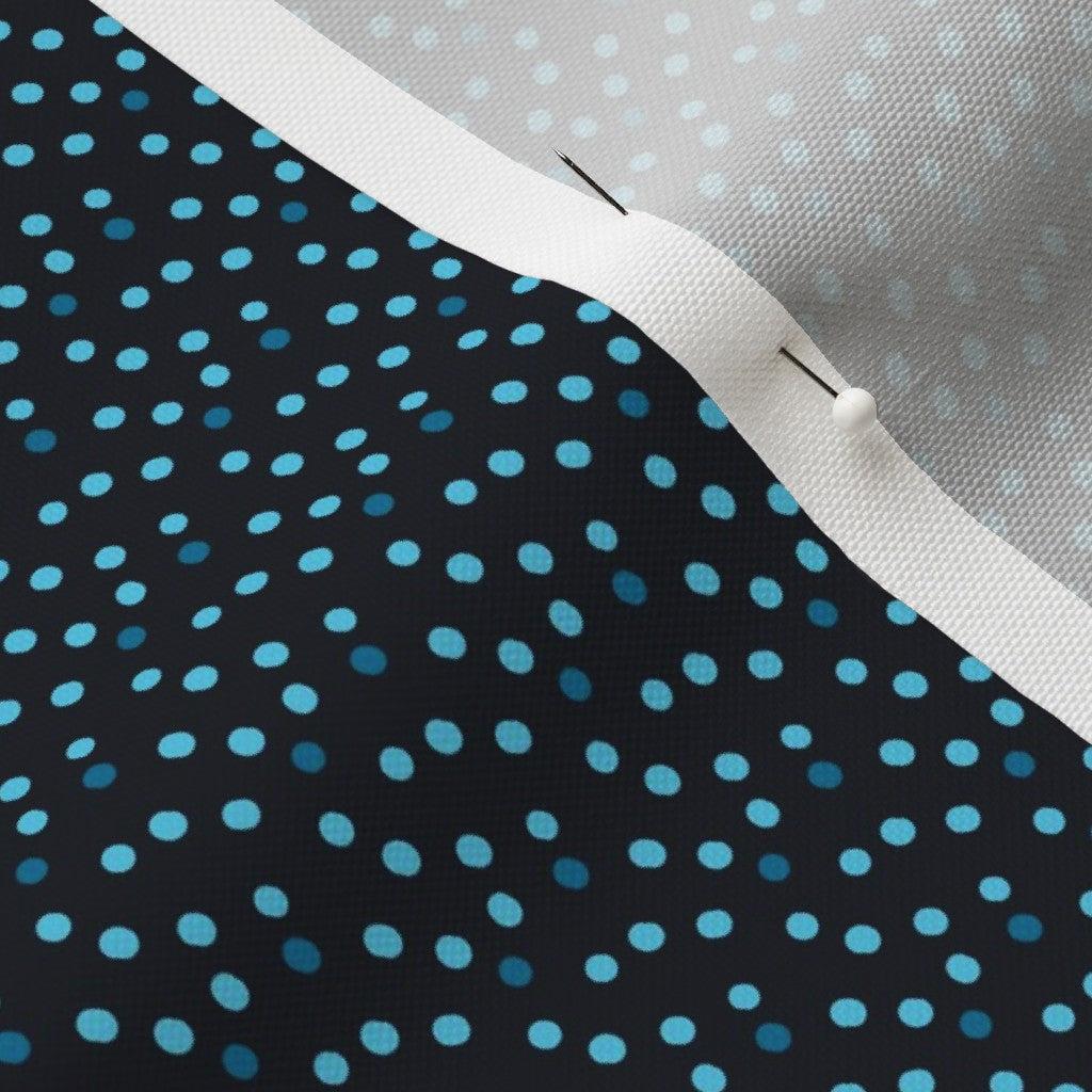 Ditsy Dots (Blue) Recycled Canvas Printed Fabric by Studio Ten Design